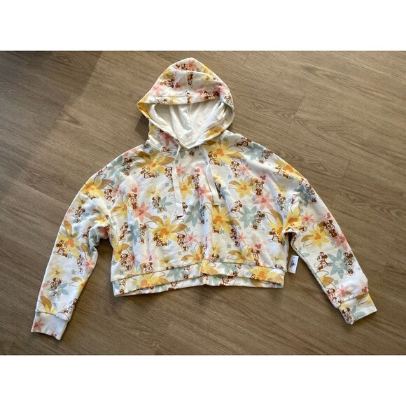 NWT Disney Parks MINNIE MOUSE Beach Theme Palm Tree Cropped Hoodie Women‘s XL - Picture 3 of 8